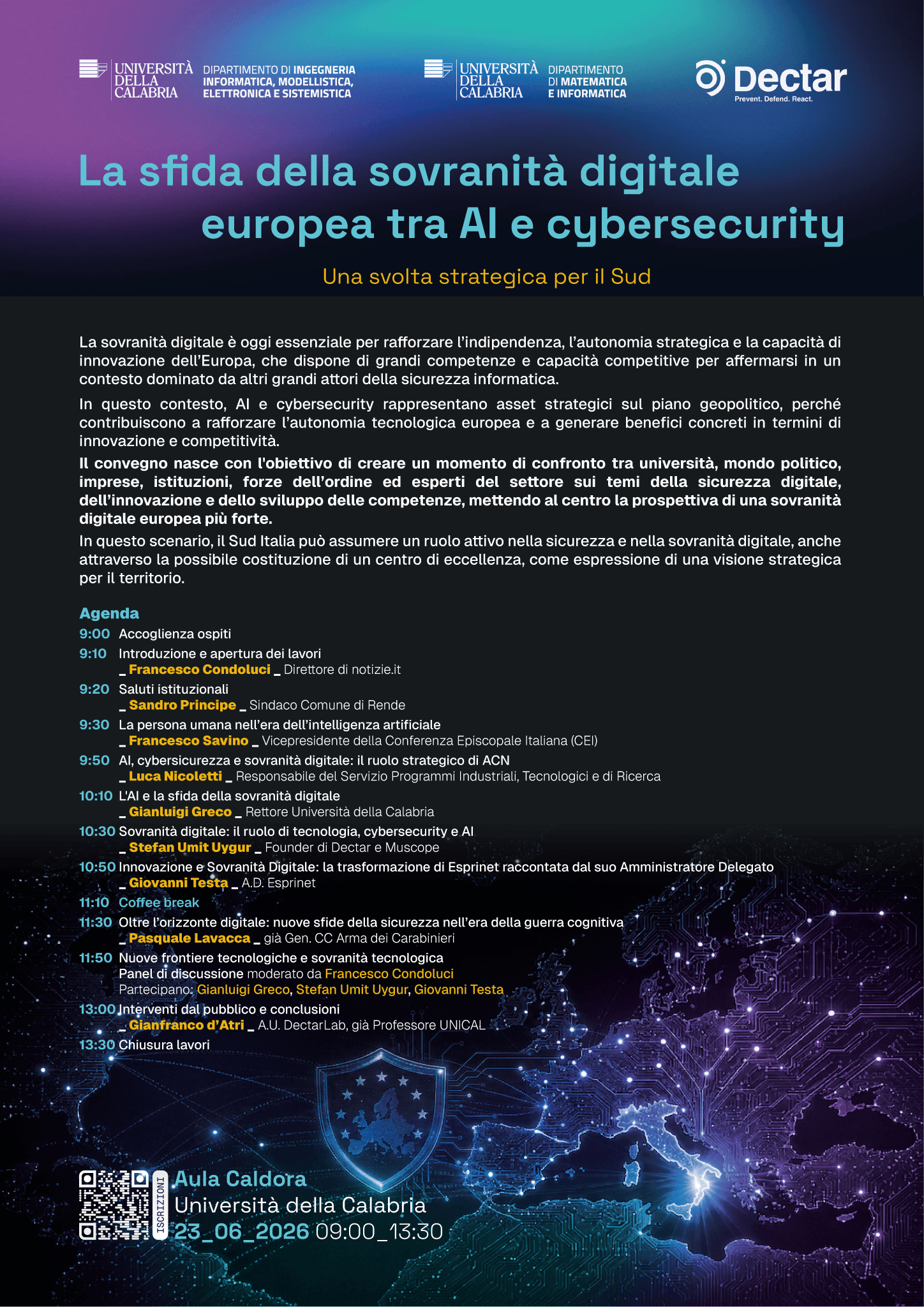 Convegno – La sovranità digitale europea tra AI e cybersecurity
